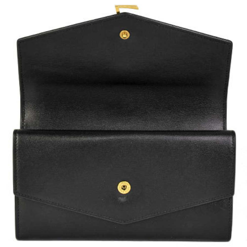 Saint Laurent Sulpice Leather Bifold Long Wallet Black - Picture 4 of 9